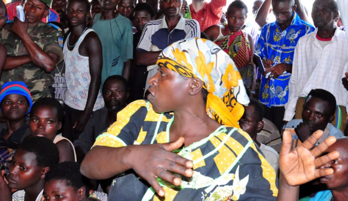 Refugiés dans le camp de Bauma à Kisangani (RDC) le 8 juillet 2015